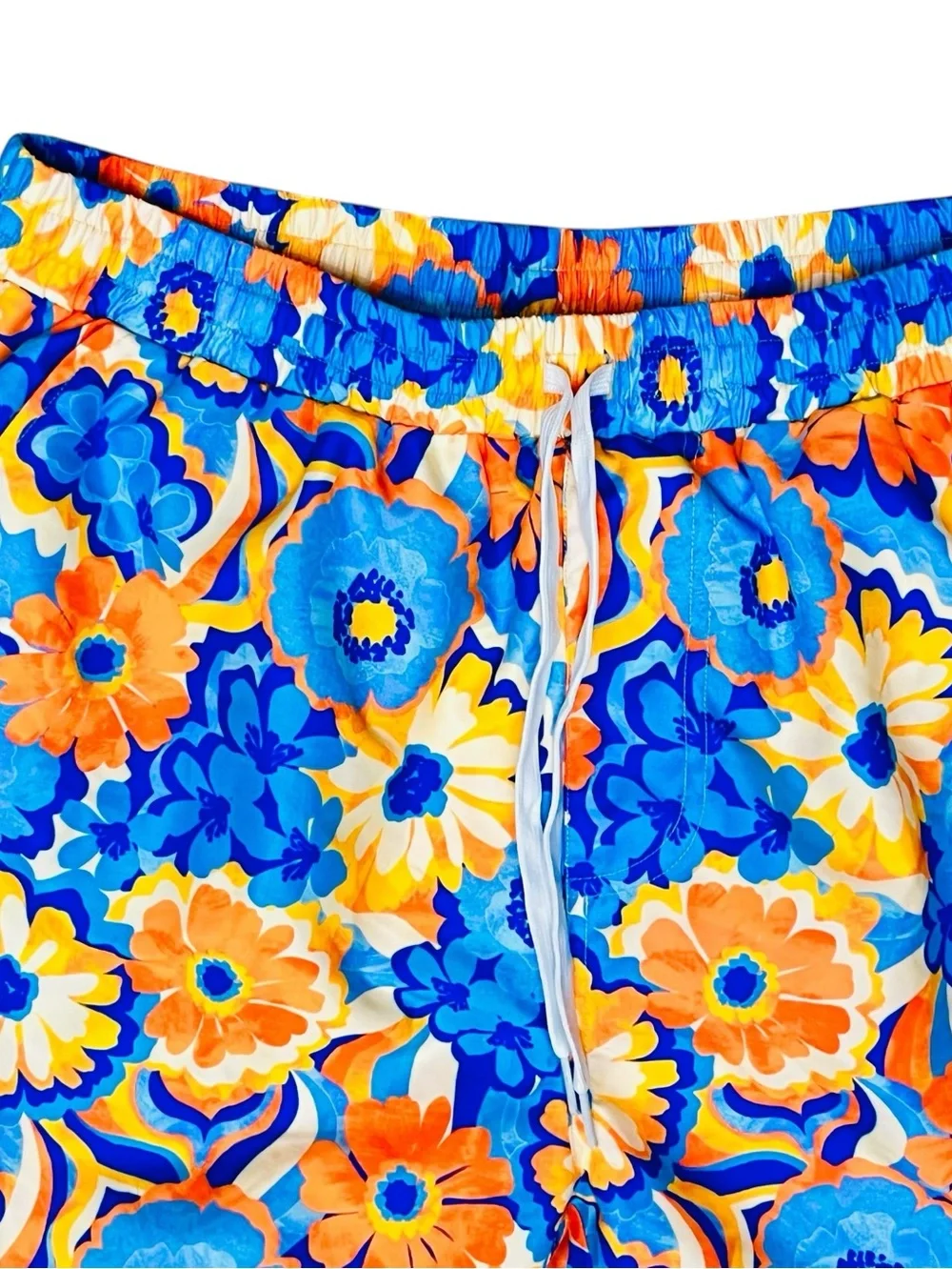 Kulani Kinis Mens Swim Trunks Volleyball Multi Tropical Floral Lining L NWOT